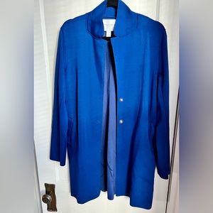 Carolina Belle Montreal Long Blazer Jacket, Blue, Size L